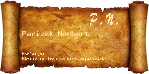 Parizek Norbert névjegykártya